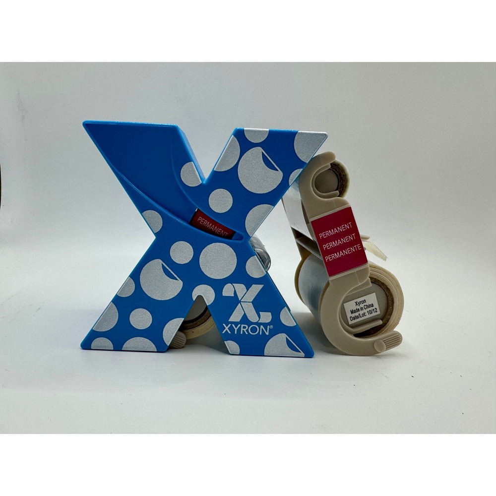 Xyron Sticker Maker X150 Blue Polka Dot Permanent Adhesive with 2 Refills